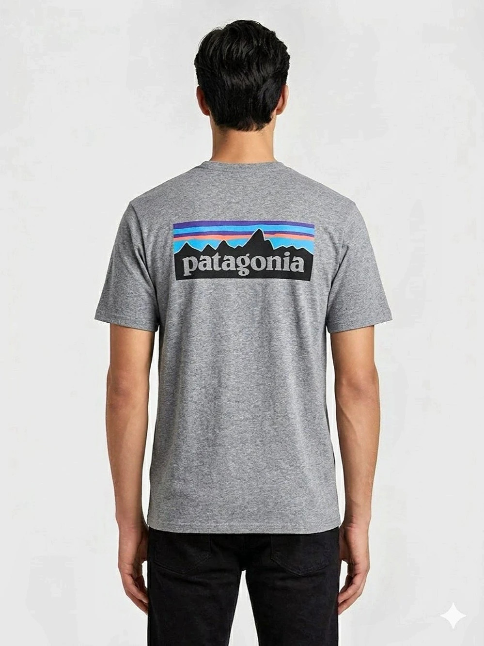 PATAGONIA Men’s P-6 Logo Responsibili-Tee Recycled T-Shirt Heather Gray M